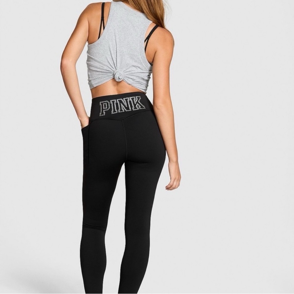 PINK Victoria's Secret Black Relay High-Rise Leggings